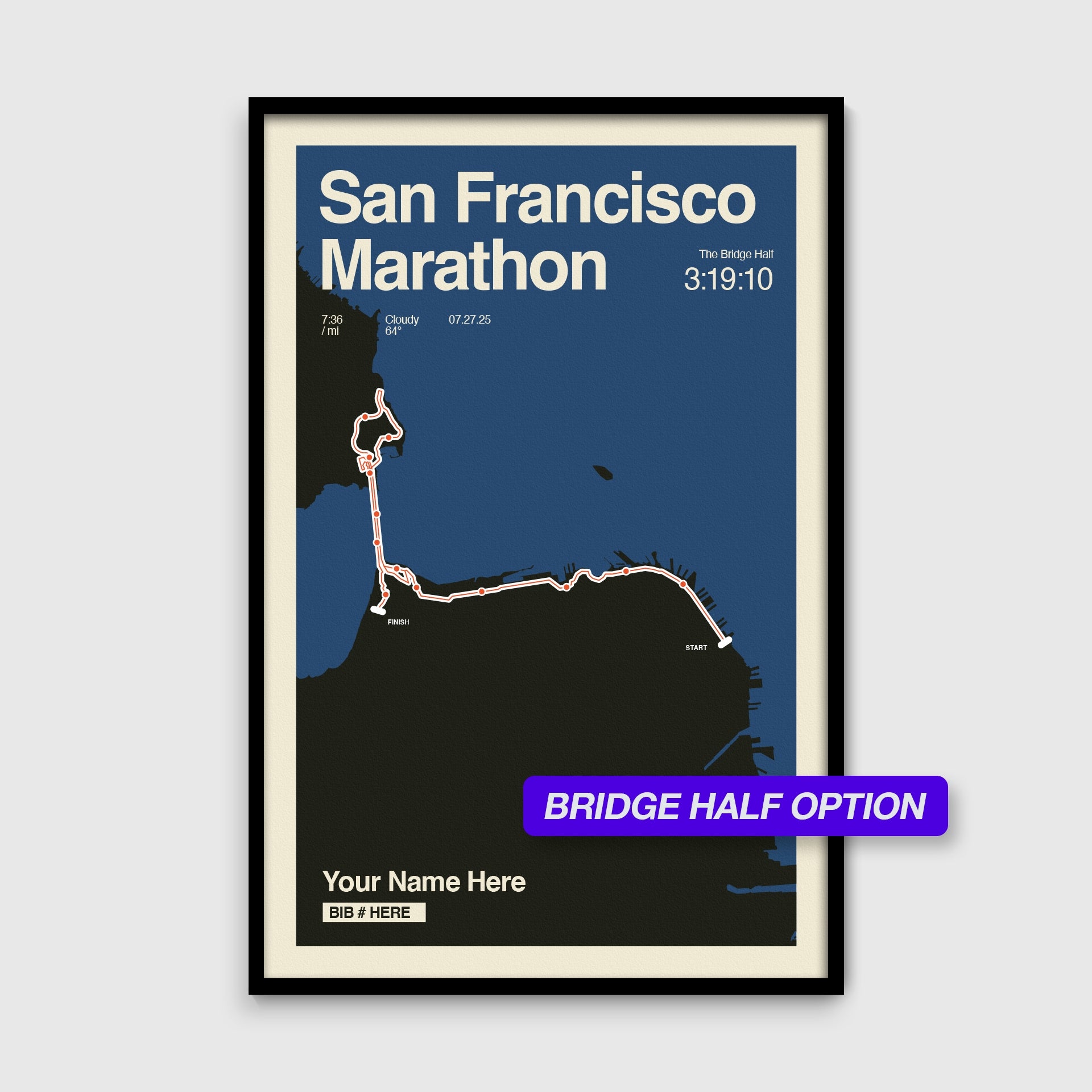 San Francisco Marathon Personalized Race Print