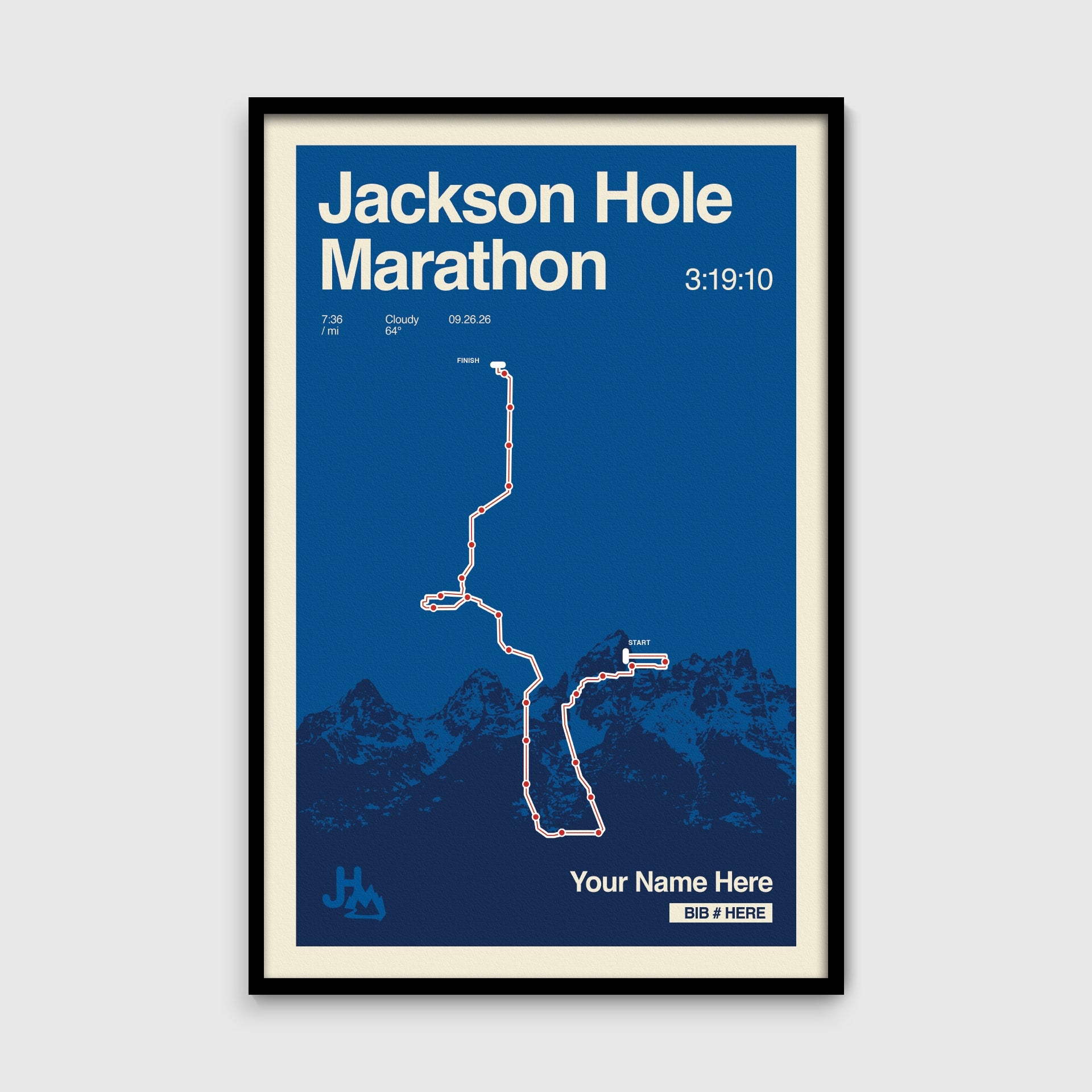 Jackson Hole Marathon Personalized Race Print