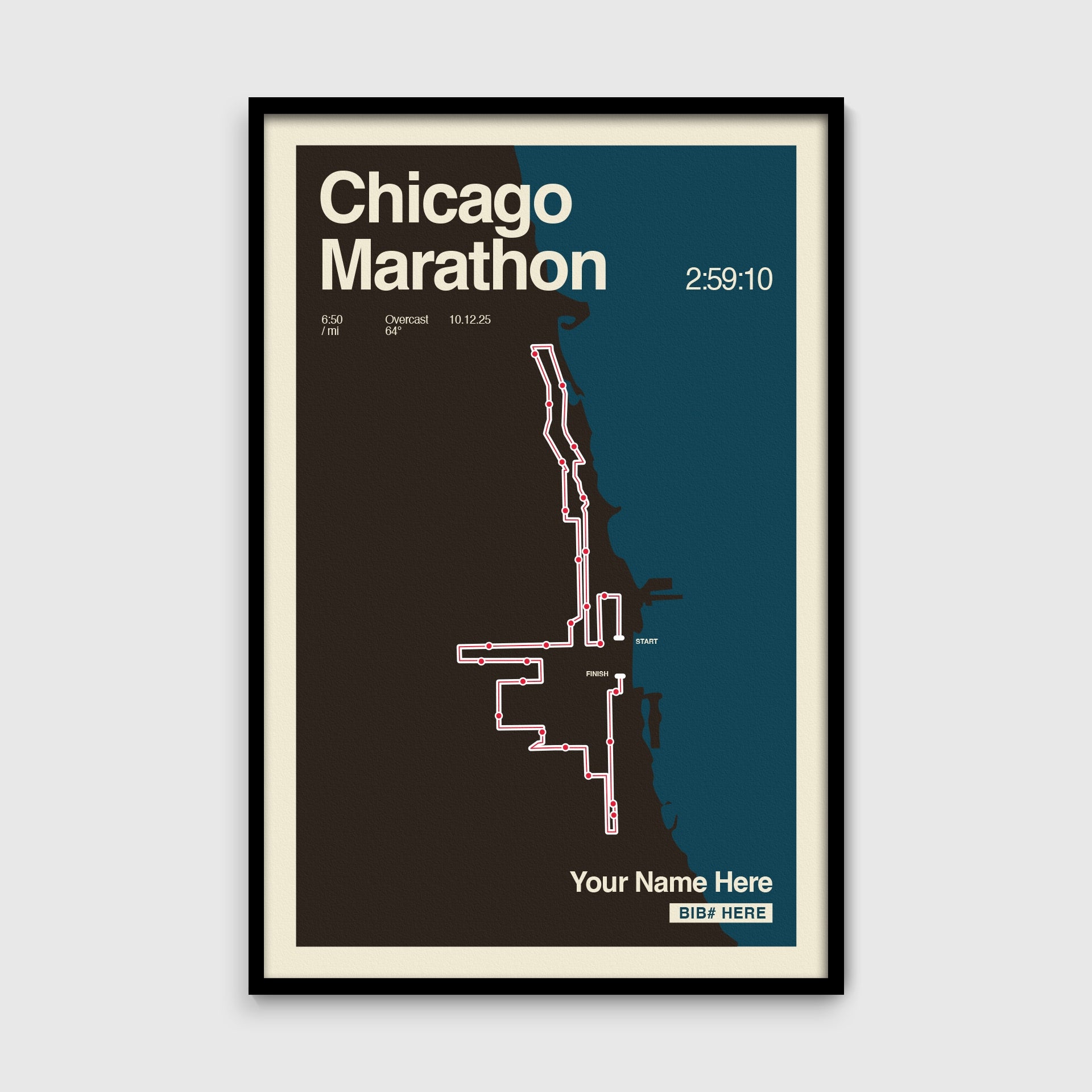 Chicago Marathon Personalized Race Poster