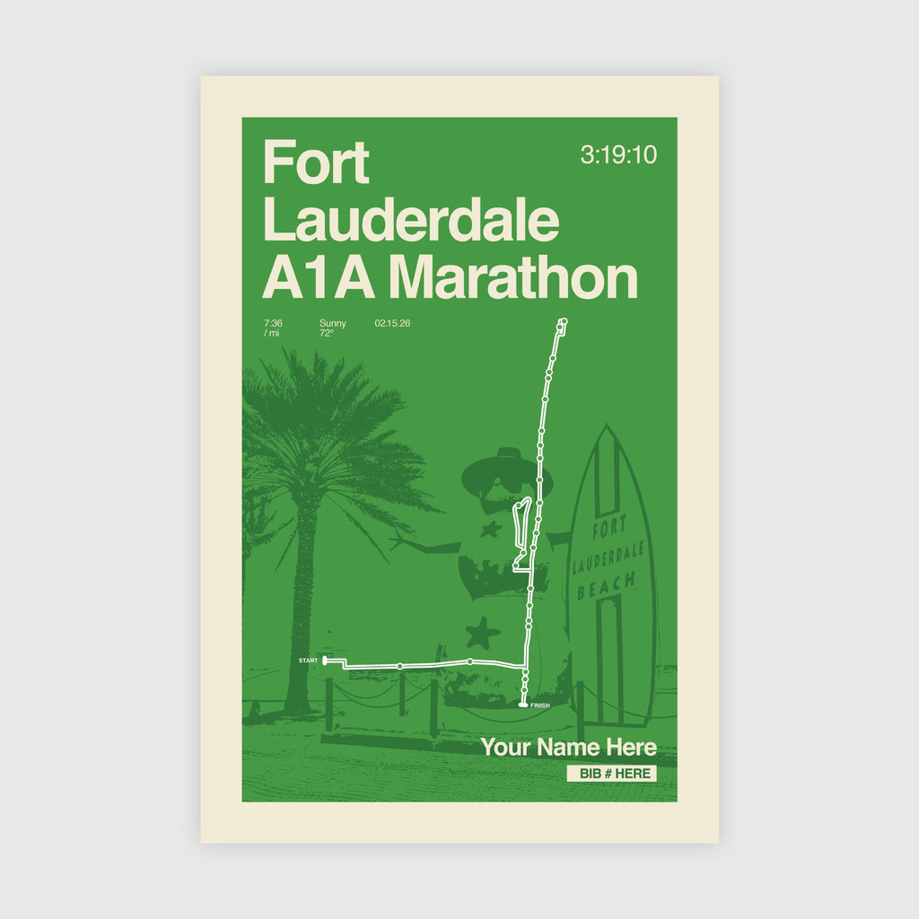 Ft. Lauderdale Marathon Personalized Race Print