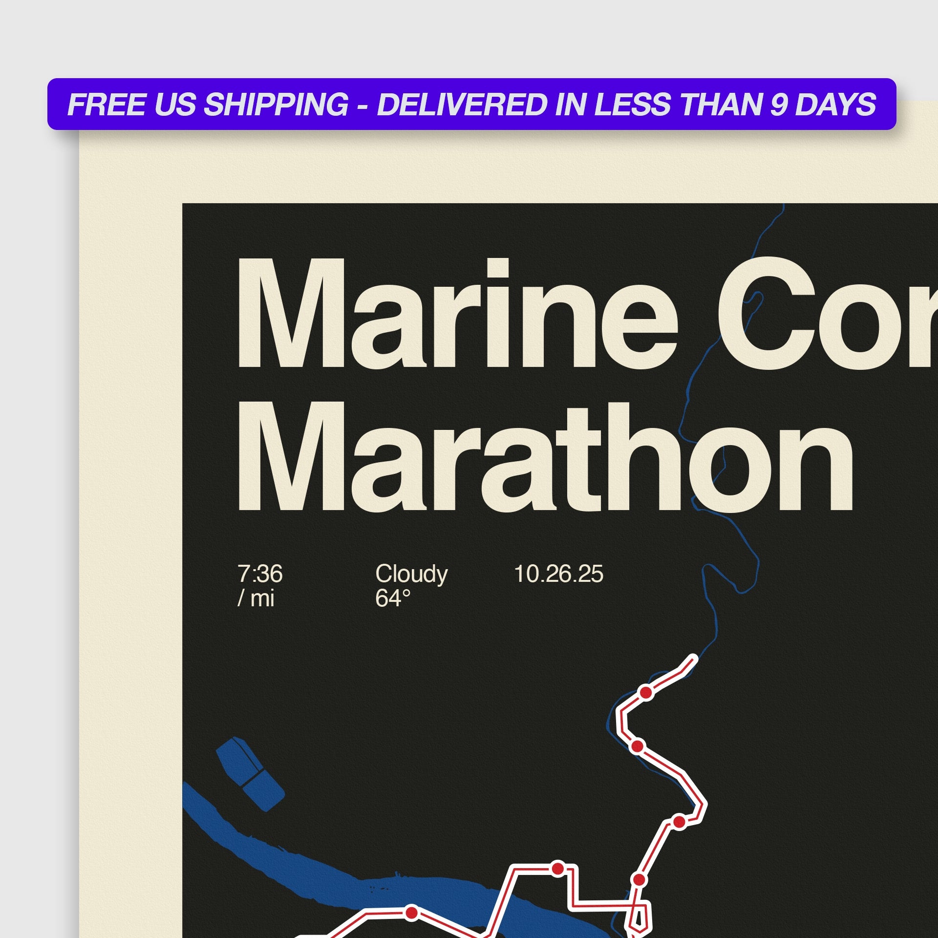 Marine Corps Marathon Personalized Race Poster