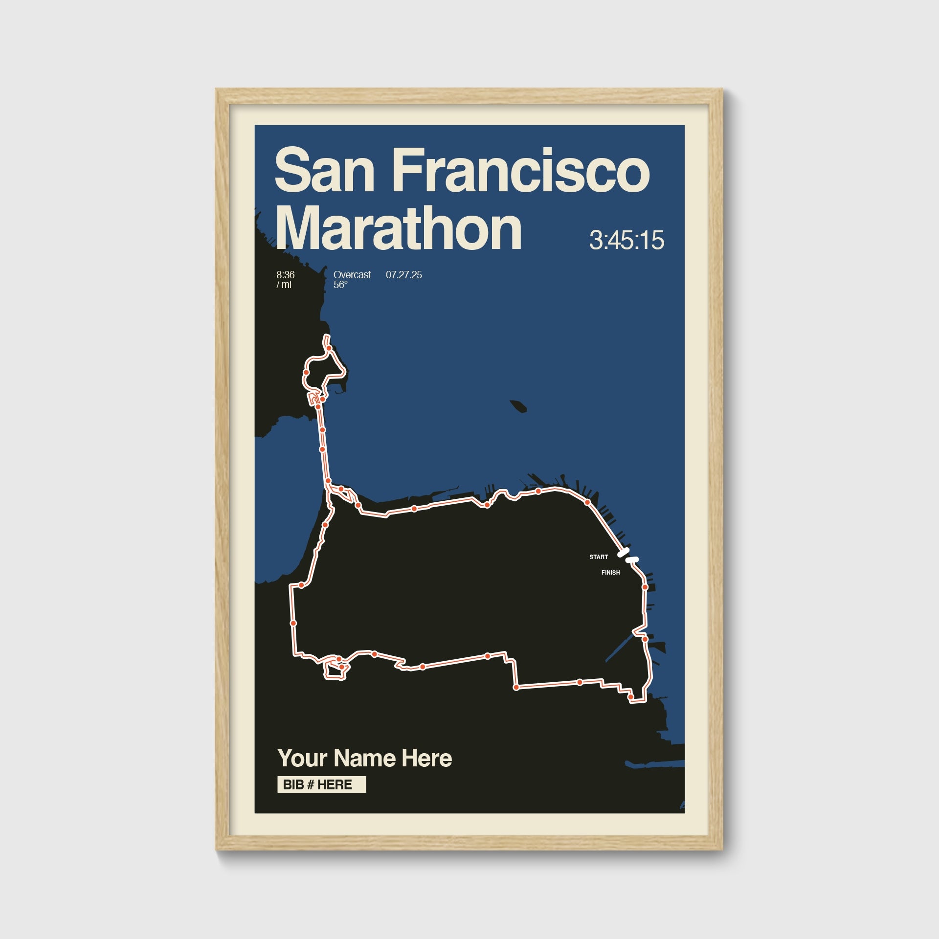San Francisco Marathon Personalized Race Print