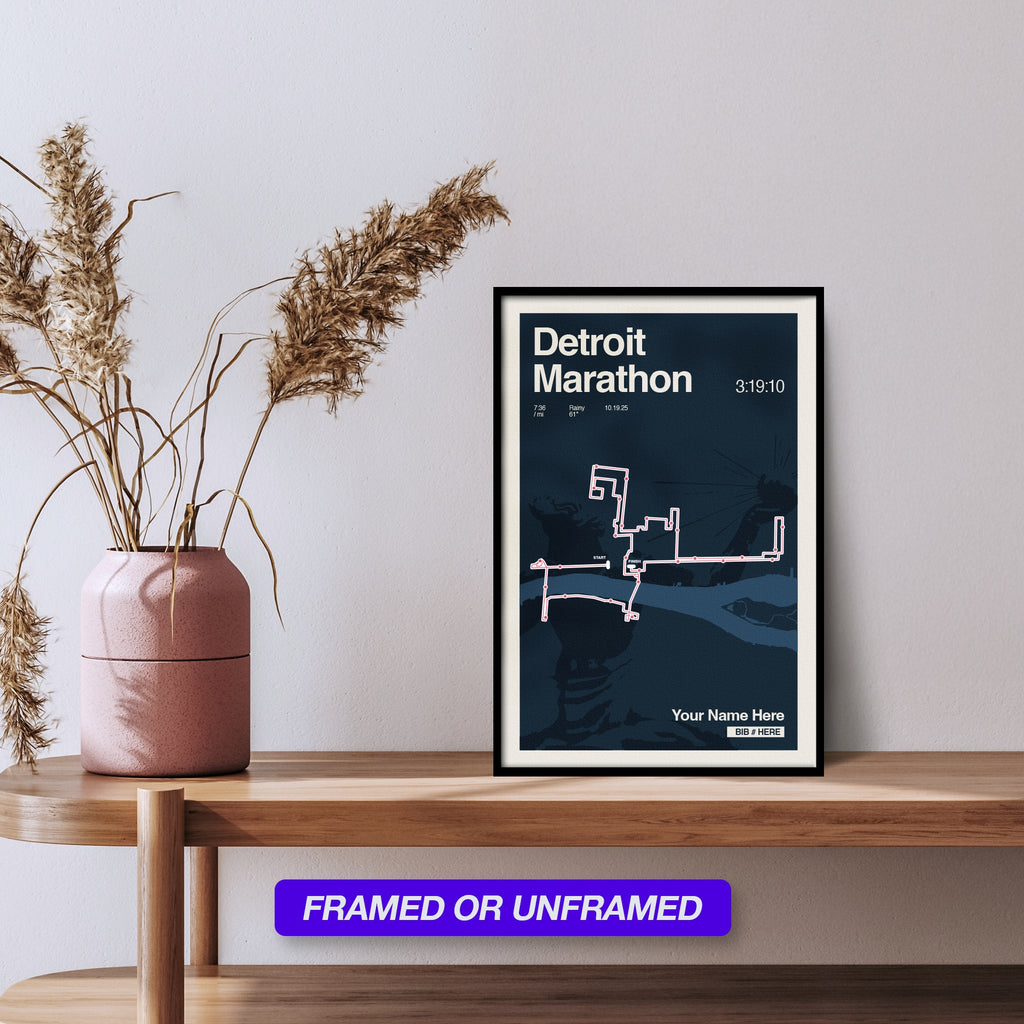 Detroit Marathon Personalized Race Print