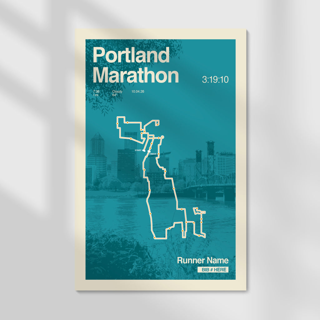 Portland Marathon Personalized Race Print