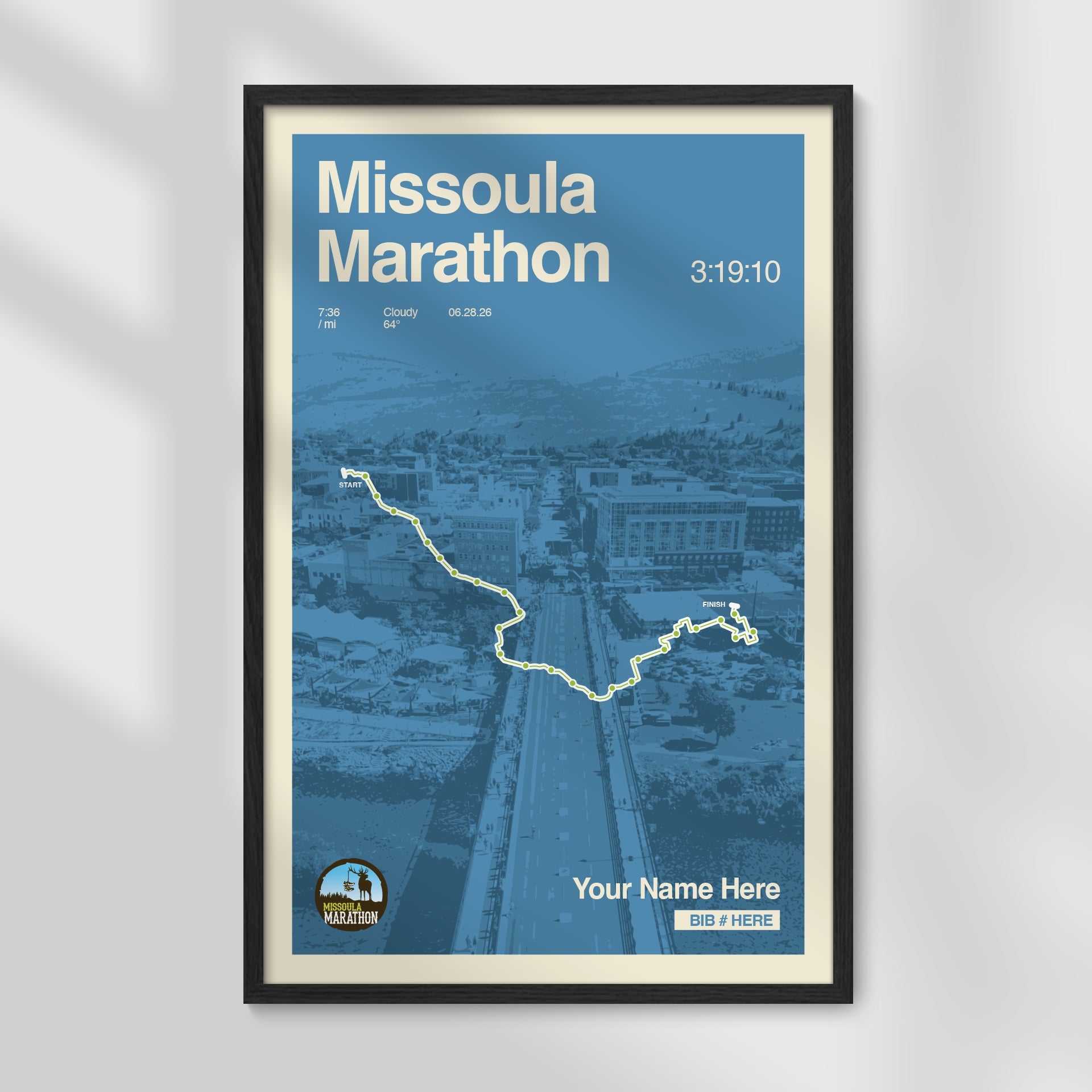 Missoula Marathon Personalized Race Print
