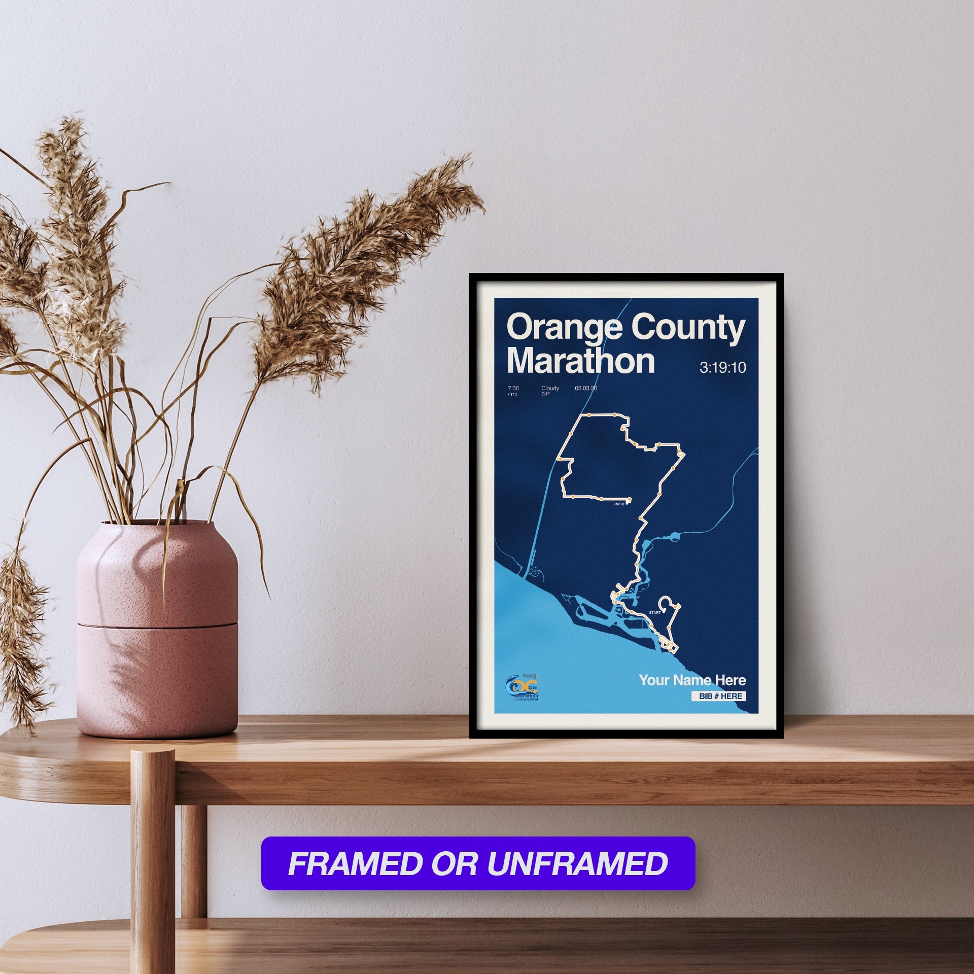 Orange County Marathon Personalized Race Print