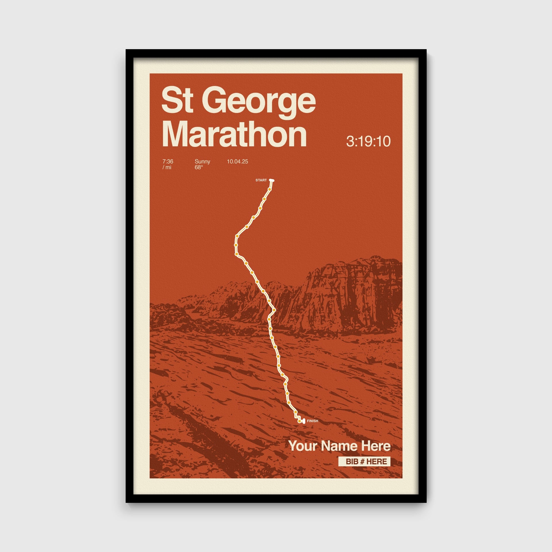 St. George Marathon Personalized Race Print
