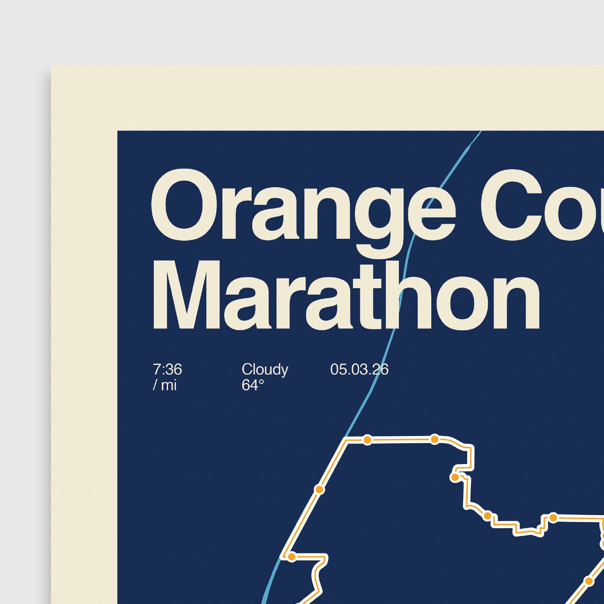 Orange County Marathon Personalized Race Print
