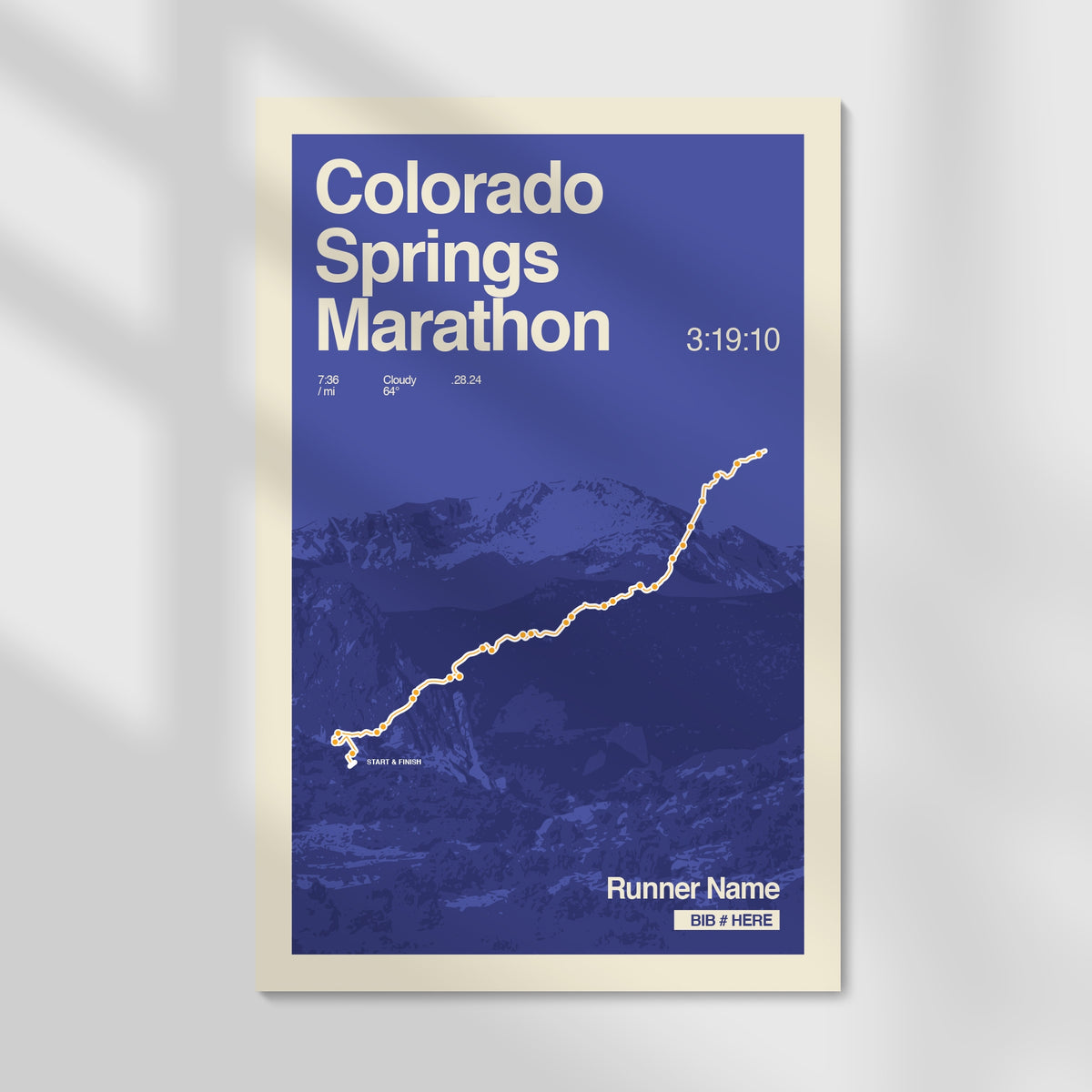 Colorado Springs Marathon Personalized Race Print