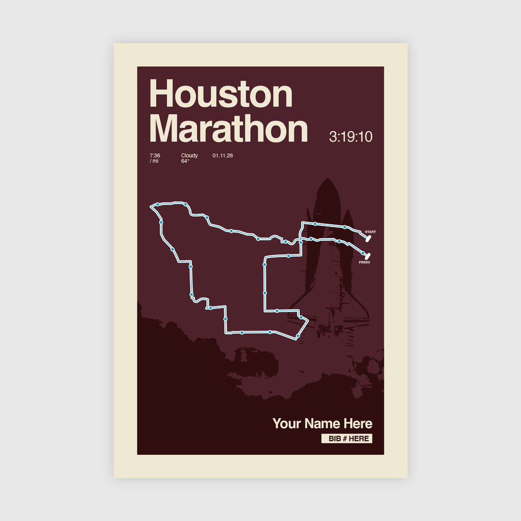 Houston Marathon Personalized Race Print